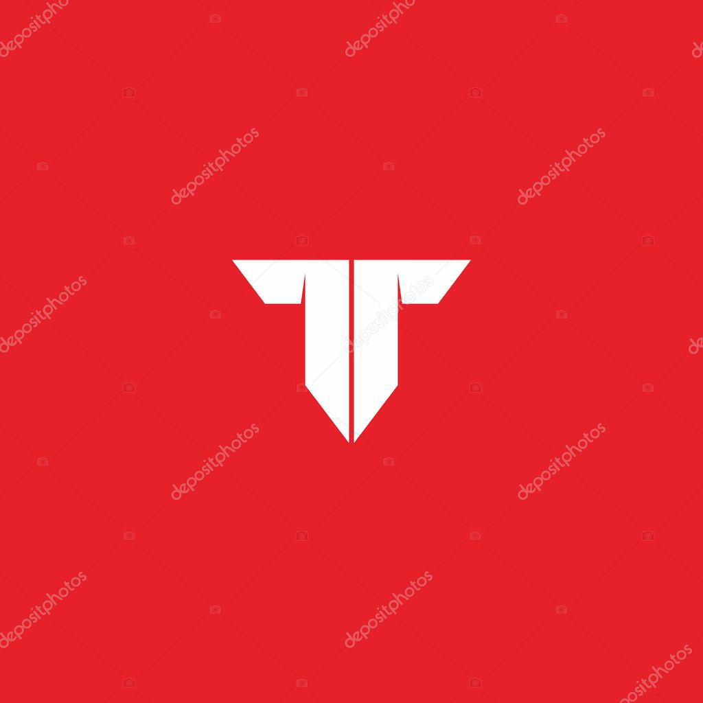 Simple abstract masculine letter t vector logo design