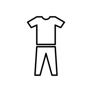 Erkek üniforması simgesi, erkek tişörtü simgesi çizgisi, uzun