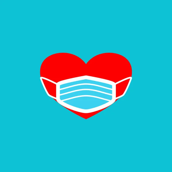 Maske takan bir kalp tasviri. Kalpler maske kullanır, aşk maskeleri, maskeli aşklar. vektör illüstrasyonu