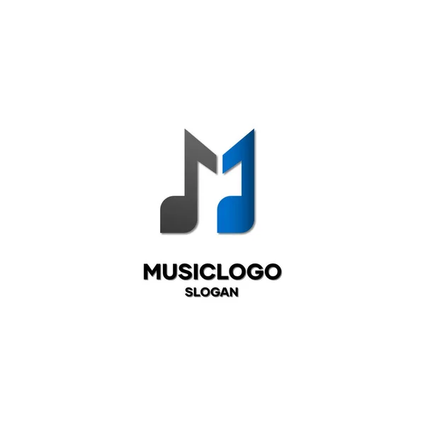 Music theme logo, music logo with musical notes forming the letter M, the initials of the music. logo vector illustration