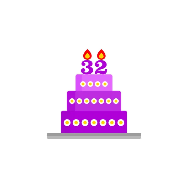 Tort Urodzinowy Urodziny Rocznica Tortu Gratuluję Ilustracja Wektora — Wektor stockowy
