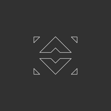 Modern geometrik sembol logosu. Soyut şekillere sahip semboller tasarlamak logo olarak kullanılmak için uygundur. Soyut logo tasarımı fikirleri. vektör