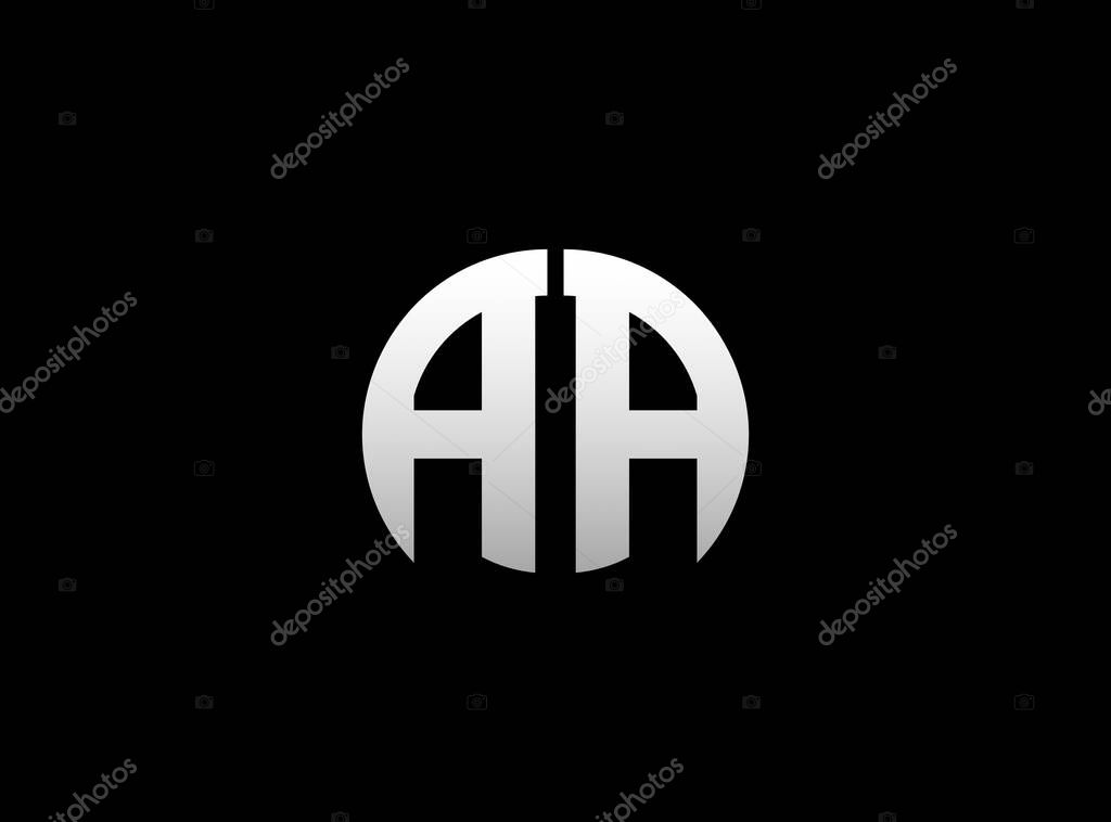 Lettermark logo AA. logo initials double letter A. Logo design identity or abbreviation letters. Vector