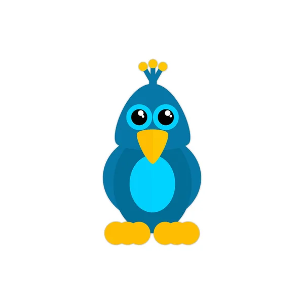 Blue Bird Cartoon Vector Illustration Pássaro Azul Bonito Ilustração Vetorial — Vetor de Stock