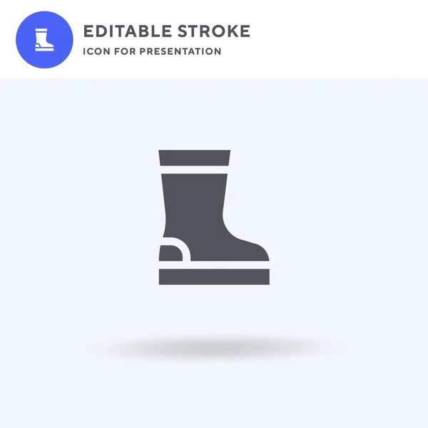 Botas Vector Icono Lleno Signo Plano Pictograma Sólido Aislado Blanco — Vector de stock