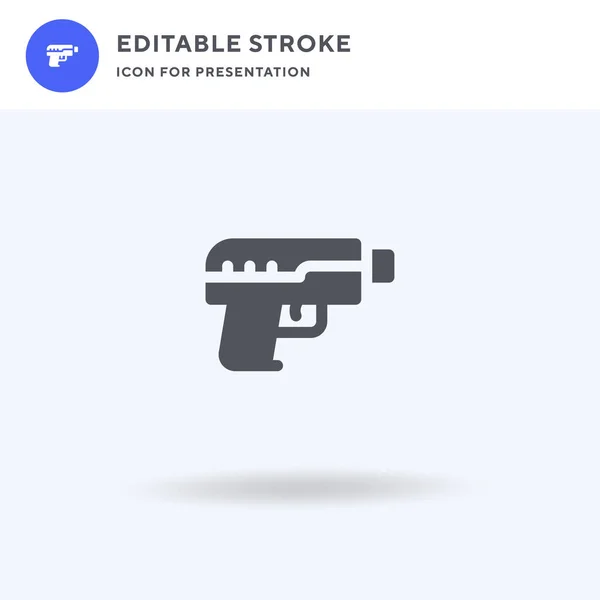 Vector Icono Pistola Mano Signo Plano Lleno Pictograma Sólido Aislado — Archivo Imágenes Vectoriales