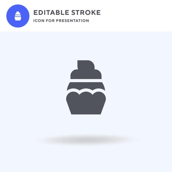 Cupcake Icon Vektor Gefülltes Flaches Schild Solides Piktogramm Auf Weiß — Stockvektor
