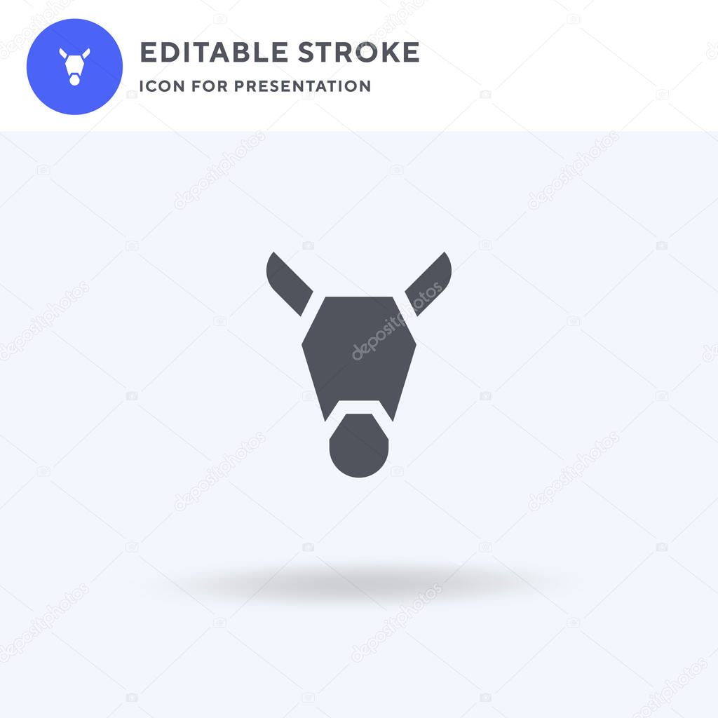 Donkey icon vector, filled flat sign, solid pictogram isolated on white, logo illustration. Donkey icon for presentation.