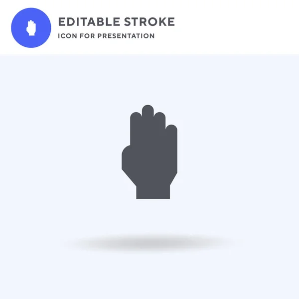 Hand Icoon Vector Gevulde Vlakke Teken Solide Pictogram Geïsoleerd Wit — Stockvector