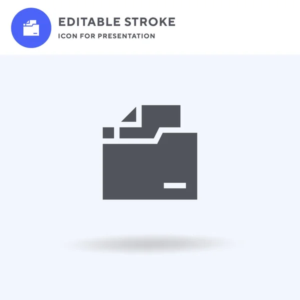 Folder Pictogram Vector Gevuld Plat Teken Solide Pictogram Geïsoleerd Wit — Stockvector