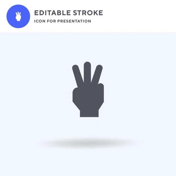 Hand Icoon Vector Gevulde Vlakke Teken Solide Pictogram Geïsoleerd Wit — Stockvector