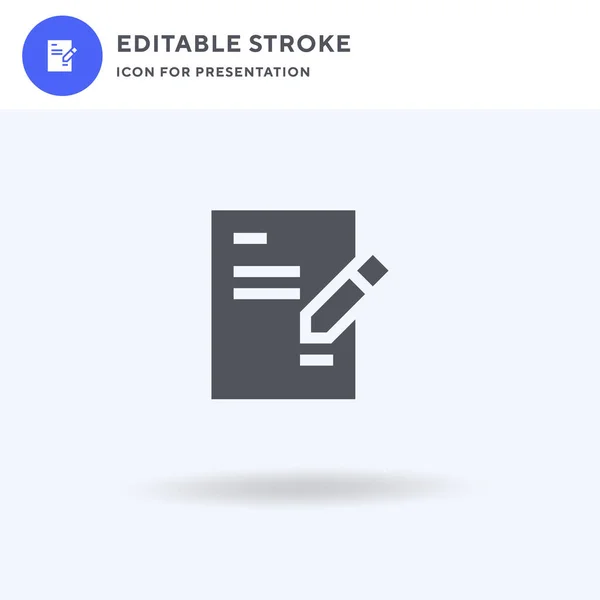 Contract Icoon Vector Gevulde Vlakke Teken Solide Pictogram Geïsoleerd Wit — Stockvector