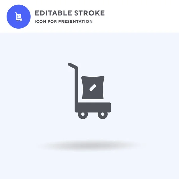 Trolley Cart Icon Vektor Gefülltes Flaches Schild Solides Piktogramm Auf — Stockvektor