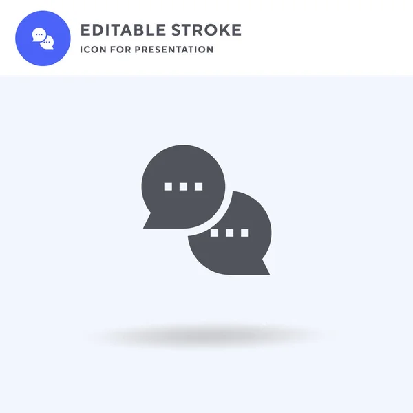 Speech Bubbles Icon Vector Segno Piatto Pieno Pittogramma Solido Isolato — Vettoriale Stock