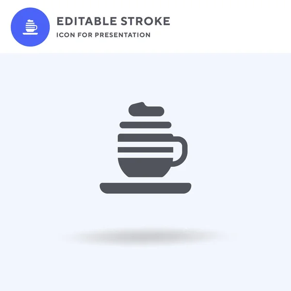 Koffie Icoon Vector Gevuld Plat Teken Solide Pictogram Geïsoleerd Wit — Stockvector