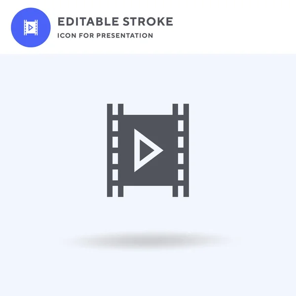 Video Icon Vektor Gefülltes Flaches Schild Solides Piktogramm Auf Weiß — Stockvektor