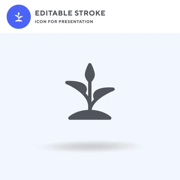 Sprout Icon Vector Gevuld Plat Bord Solide Pictogram Geïsoleerd Wit — Stockvector