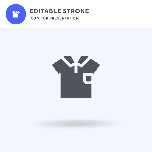 Polo Camisa Vector Icono Lleno Signo Plano Pictograma Sólido Aislado — Vector de stock