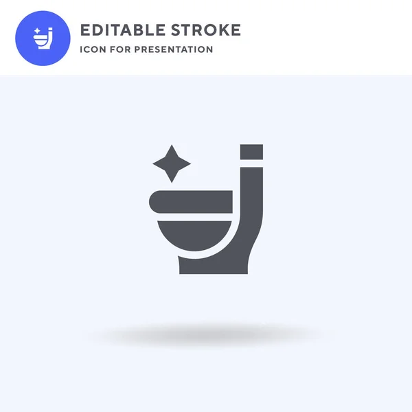 Toilet Icon Vector Filled Flat Sign Solid Pictogram Isolated White — Stock Vector