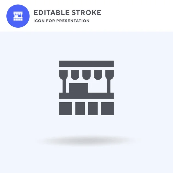 Kiosk Icoon Vector Gevuld Plat Bord Solide Pictogram Geïsoleerd Wit — Stockvector