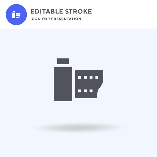 Camera Roll Icon Vektor Gefülltes Flaches Schild Solides Piktogramm Auf — Stockvektor