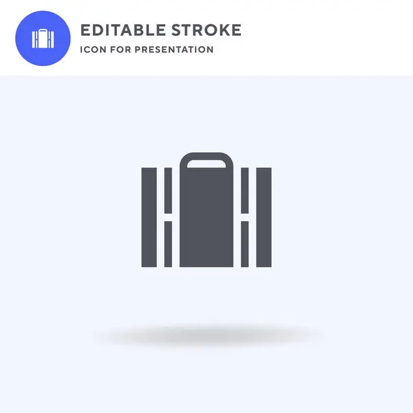 Suitcase Icon Vector Filled Flat Sign Solid Pictogram Isolated White — Stock Vector