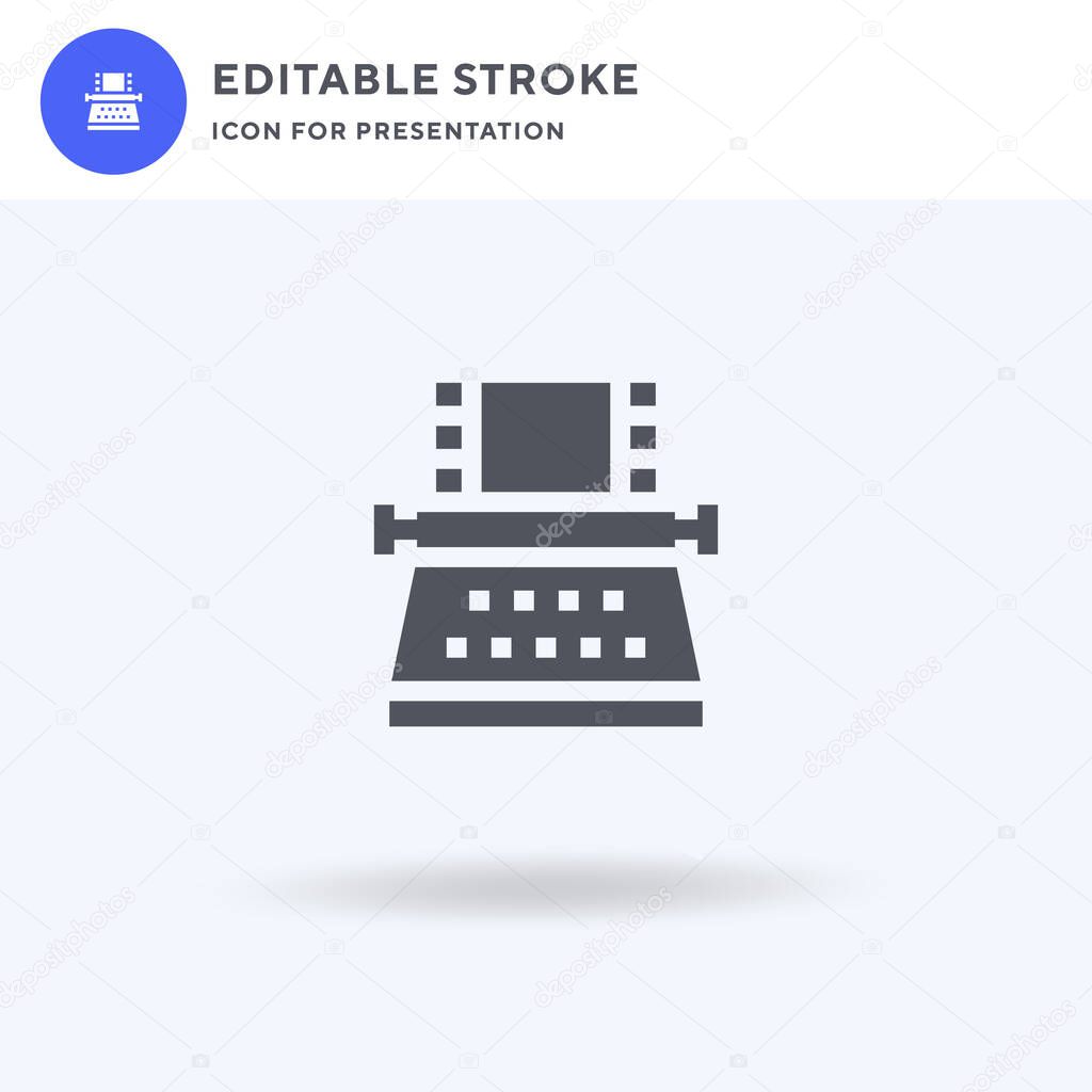 Screenwriting icon vector, filled flat sign, solid pictogram isolated on white, logo illustration. Screenwriting icon for presentation.