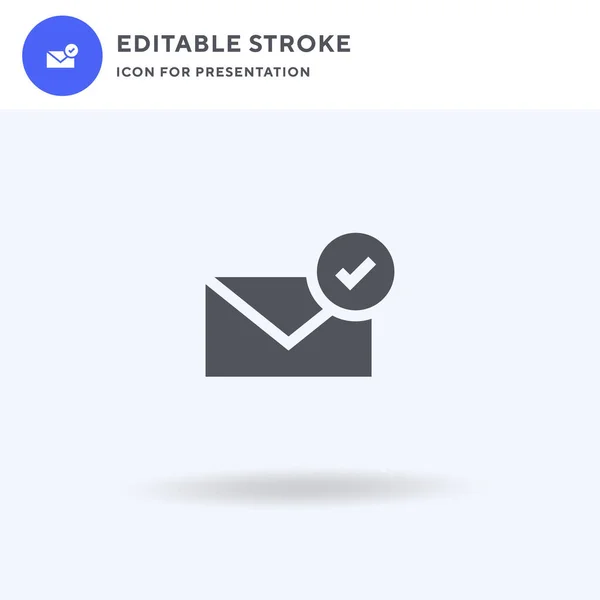 Vetor de ícone de e-mail, sinal plano preenchido, pictograma sólido isolado em branco, ilustração do logotipo. Ícone de email para apresentação. — Vetor de Stock