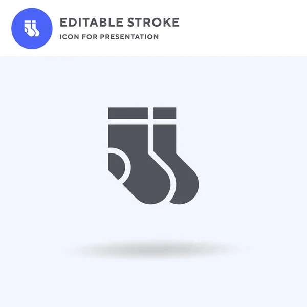 Socken-Icon-Vektor, gefülltes flaches Schild, solides Piktogramm auf weiß isoliert, Logoabbildung. Socken-Symbol zur Präsentation. — Stockvektor