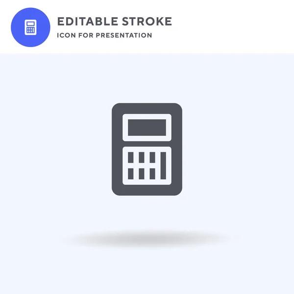 Calculator Icoon Vector Gevuld Plat Teken Solide Pictogram Geïsoleerd Wit — Stockvector