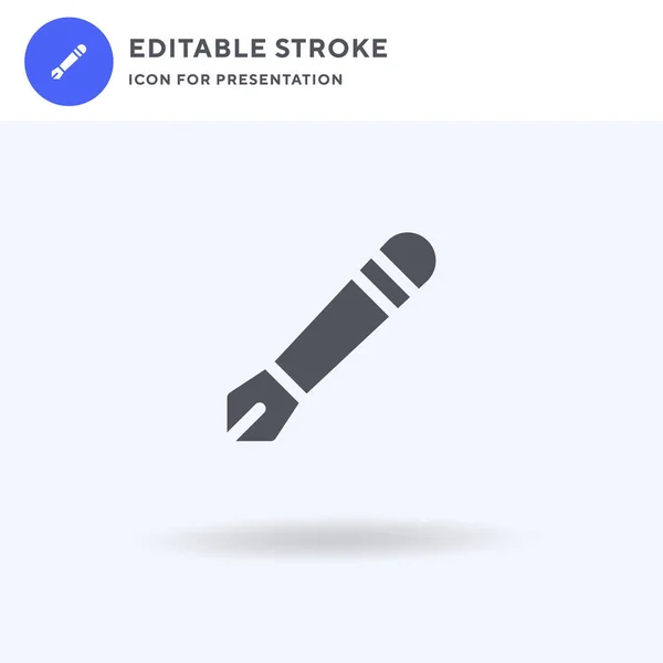 Pen Icoon Vector Gevulde Vlakke Teken Solide Pictogram Geïsoleerd Wit — Stockvector