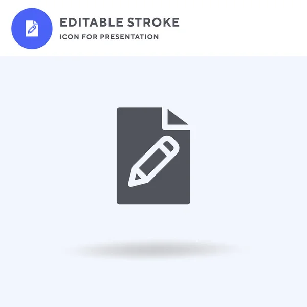 Editar Vector Icono Signo Plano Lleno Pictograma Sólido Aislado Blanco — Vector de stock