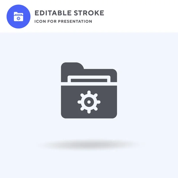 Instellingen Pictogram Vector Gevulde Vlakke Teken Solide Pictogram Geïsoleerd Wit — Stockvector