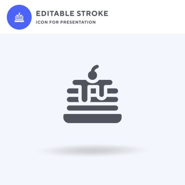 Krep ikonu vektörü, düz tabela, beyaz üzerine izole edilmiş katı resim, logo illüstrasyonu. Sunum için gözleme simgesi.