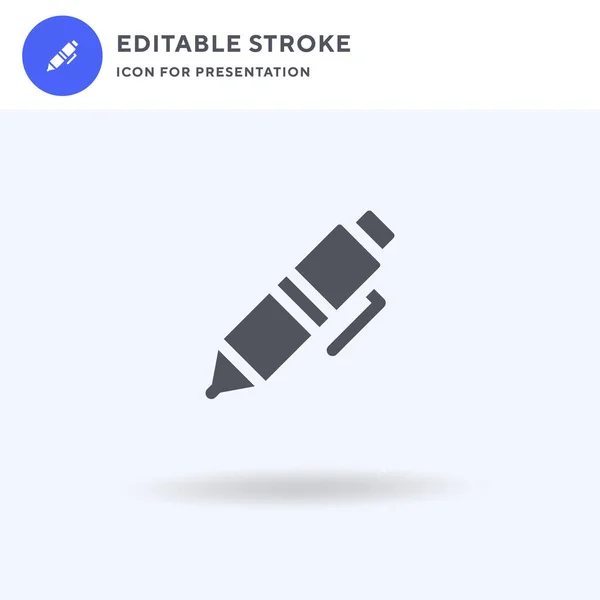 Pen Icoon Vector Gevulde Vlakke Teken Solide Pictogram Geïsoleerd Wit — Stockvector