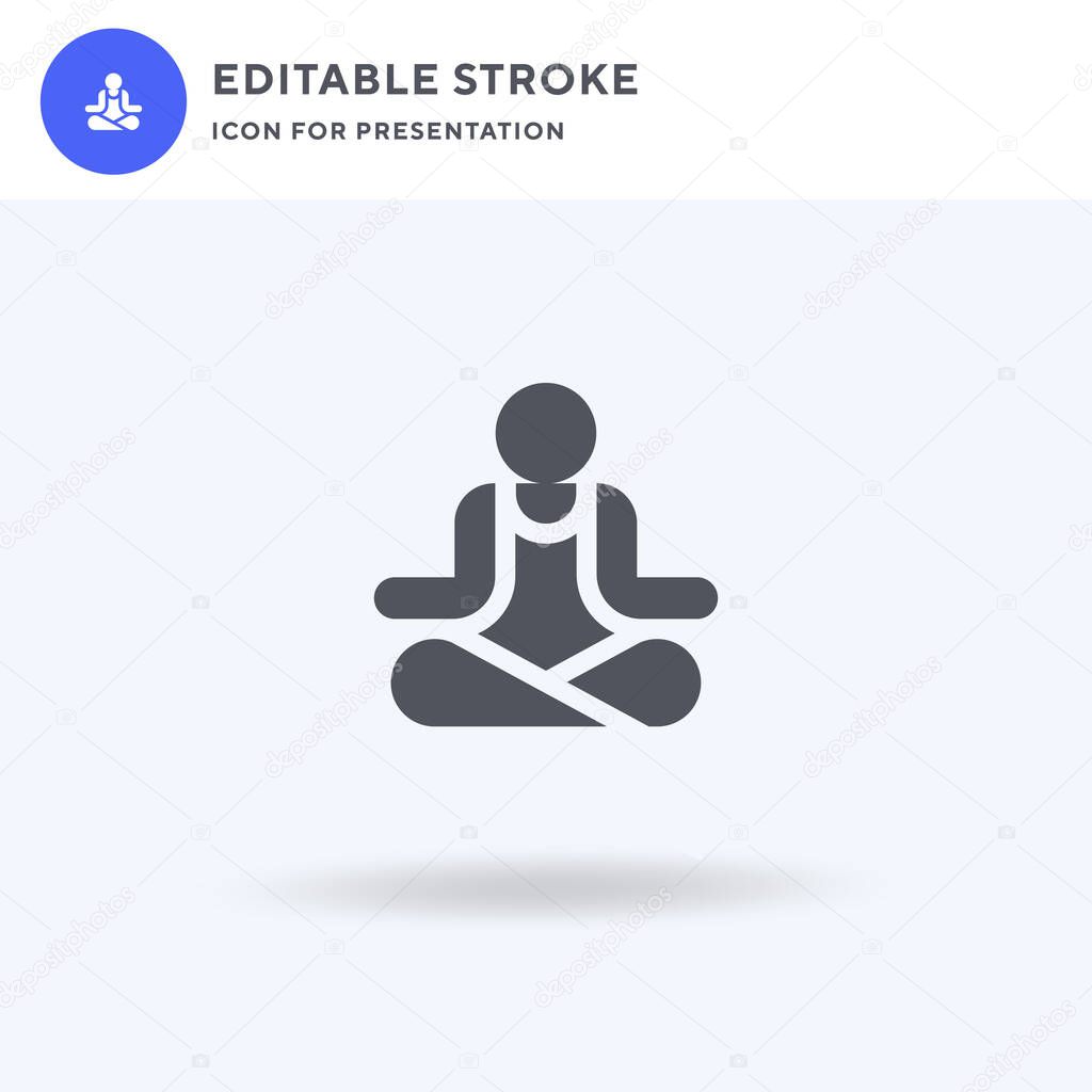 Yoga icon vector, filled flat sign, solid pictogram isolated on white, logo illustration. Yoga icon for presentation.