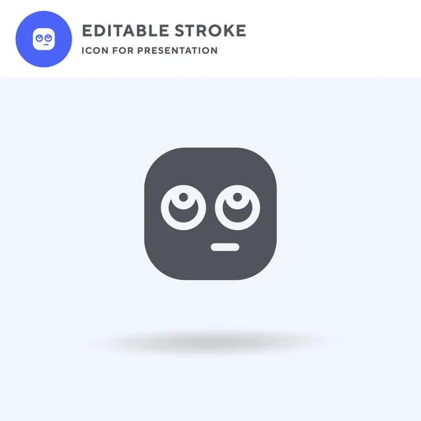 Rolling Eyes Icon Vector Semn Plat Umplut Pictogramă Solidă Izolată — Vector de stoc