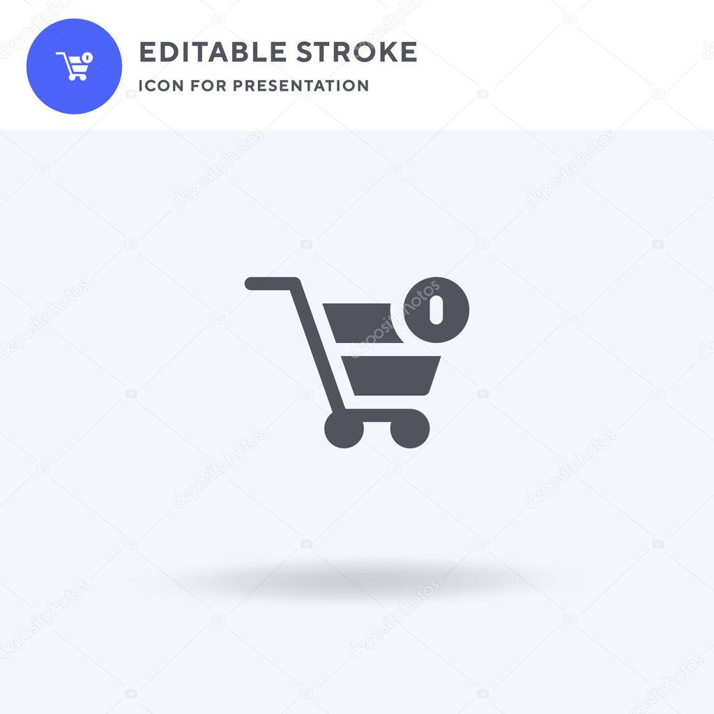 Shopping Cart icon vector, filled flat sign, solid pictogram isolated on white, logo illustration. Shopping Cart icon for presentation.