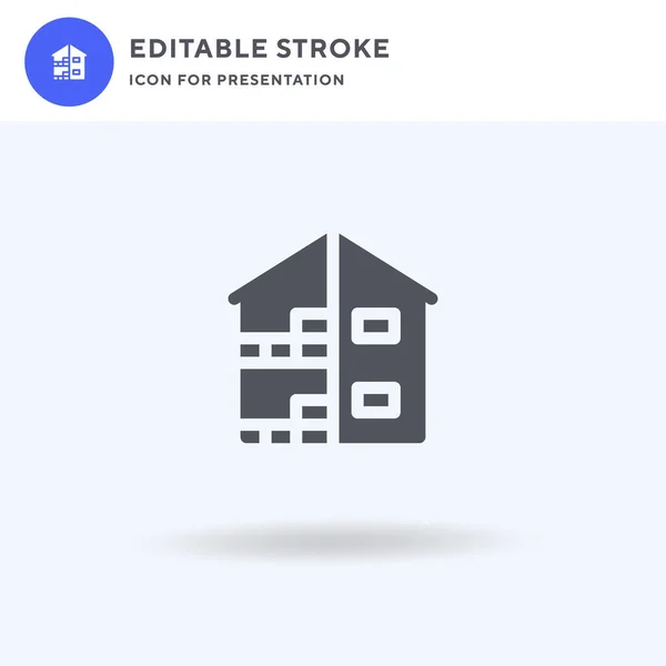 Huis Icoon Vector Gevuld Plat Teken Solide Pictogram Geïsoleerd Wit — Stockvector