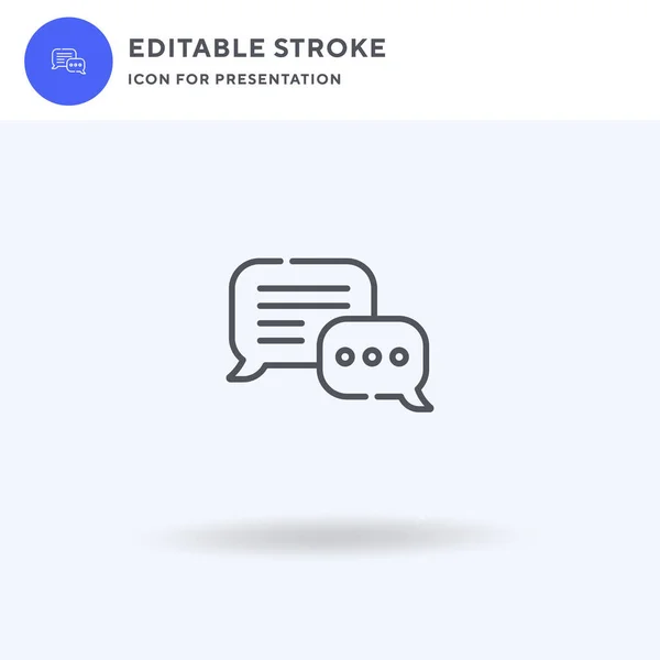 Speech Bubble Vector Icono Lleno Signo Plano Pictograma Sólido Aislado — Vector de stock