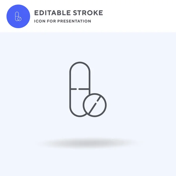 Pill Icon Vector Filled Flat Sign Solid Pictogram Isolated White — Stock Vector