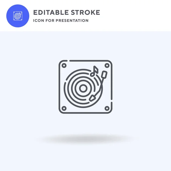 테이블 아이콘 Turntable Icon Vector 흰색에 삽화를 채웠다 프레젠테이션을 테이블 — 스톡 벡터