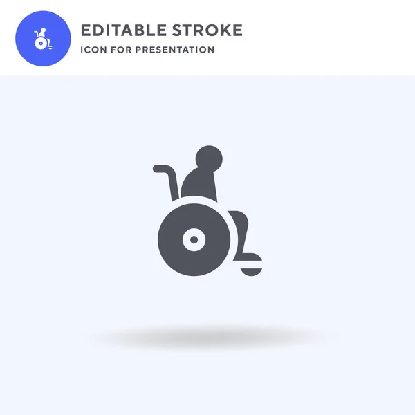 Wheelchair Icon Vector Filled Flat Sign Solid Pictogram Isolated White - Stok Vektor