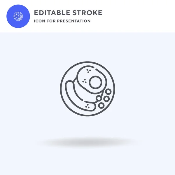 Icono Desayuno Vector Signo Plano Lleno Pictograma Sólido Aislado Blanco — Vector de stock