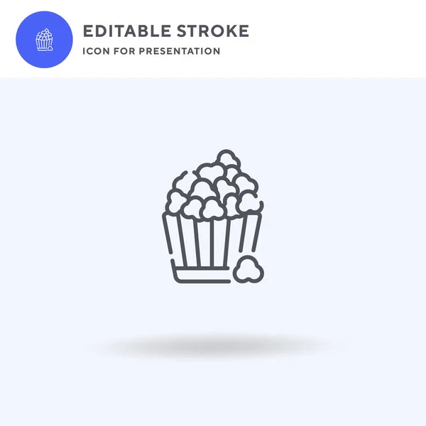Εικονίδιο Popcorn Διάνυσμα Γεμάτο Επίπεδο Σημάδι Στερεό Εικονόγραμμα Απομονωμένο Λευκό — Διανυσματικό Αρχείο