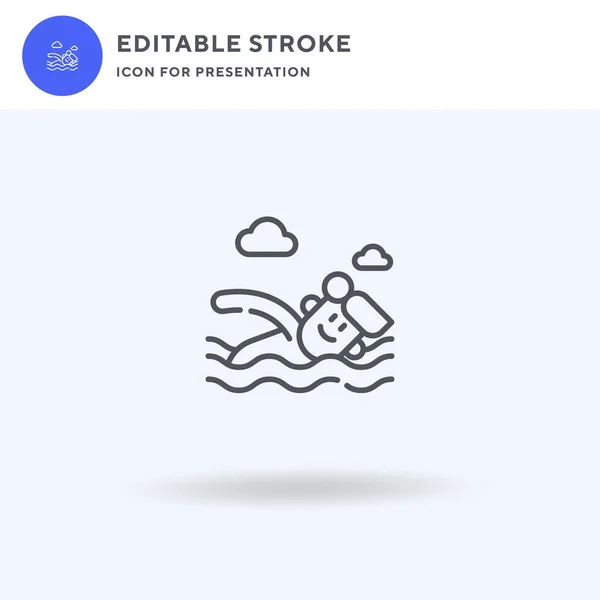 Swim Icon Vektor Gefülltes Flaches Schild Solides Piktogramm Auf Weiß — Stockvektor
