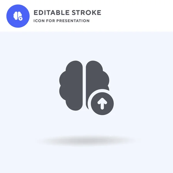 Vector Icono Cerebral Signo Plano Lleno Pictograma Sólido Aislado Blanco — Vector de stock