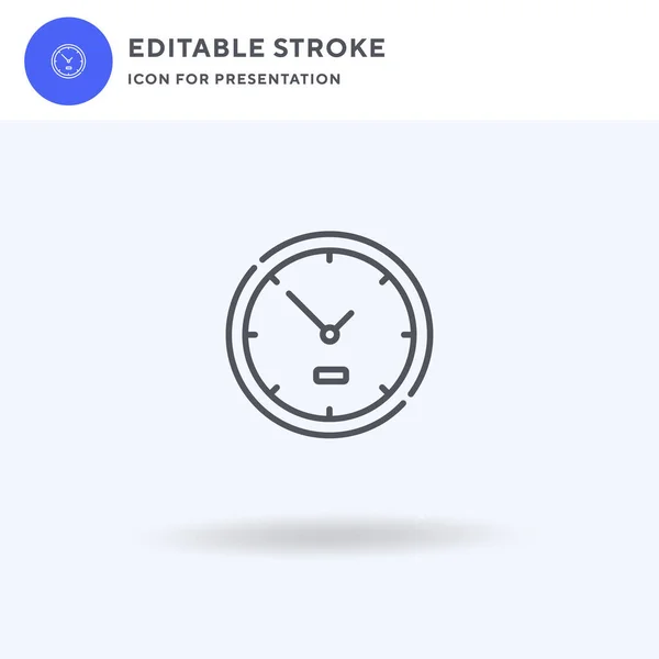 Clock Icon Vector Full Flat Sign Solid Pictogram Isolated White — 스톡 벡터