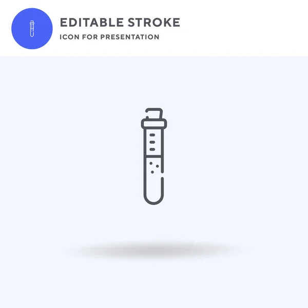 Test Tube Vector Icono Lleno Signo Plano Pictograma Sólido Aislado — Vector de stock