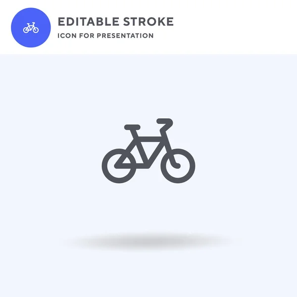 Ποδήλατο Διάνυσμα Εικονίδιο Γεμάτο Επίπεδη Πινακίδα Στερεά Εικονόγραμμα Απομονώνονται Λευκό — Διανυσματικό Αρχείο